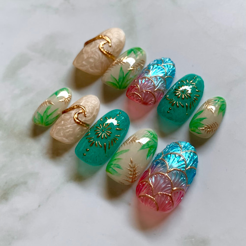 No.25 マーメイドネイル マーメイド/ネイルチップ/夏ネイル/ハワイアン