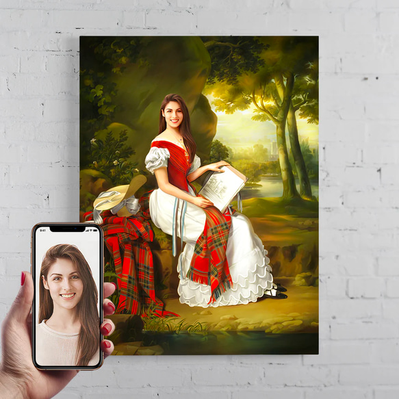 【オーダーメイド】写真からカスタムロイヤルキング天皇皇帝油絵スタイルの肖像画一点物 似顔絵 イラスト彼氏夫の贈り物誕生日 100%