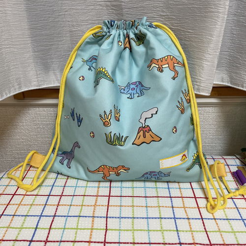 入園グッズ/受注生産】900円送料無料☆子供用ナップサック(恐竜柄