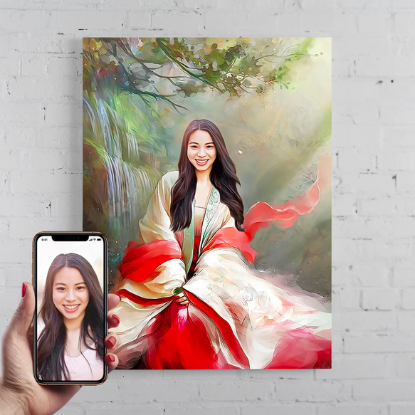 【オーダーメイド】写真からカスタムロイヤルキング天皇皇帝油絵スタイルの肖像画一点物 似顔絵 イラスト彼氏夫の贈り物誕生日 100%