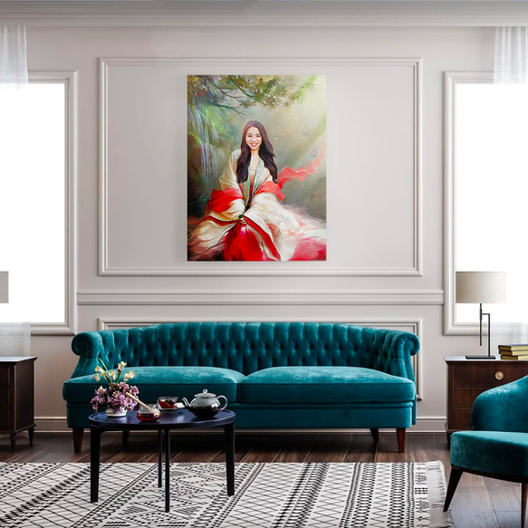 【オーダーメイド】写真からカスタムロイヤルキング天皇皇帝油絵スタイルの肖像画一点物 似顔絵 イラスト彼氏夫の贈り物誕生日 100%