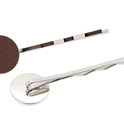 アクセサリパーツ 金具 １２ｍｍ皿付き ヘアーピン ピン３８ｍｍ 銀色 シルバーカラー ２コ入り 3枚目の画像