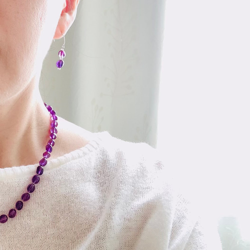アメジスト タンブルネックレス ネックレス・ペンダント mac