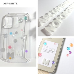 選べるイニシャル 水玉 スマホケース カラフル レジン クリア