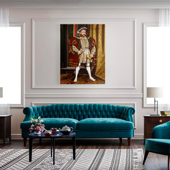 【オーダーメイド】写真からカスタムロイヤルキング天皇皇帝油絵スタイルの肖像画一点物 似顔絵 イラスト彼氏夫の贈り物誕生日 100%