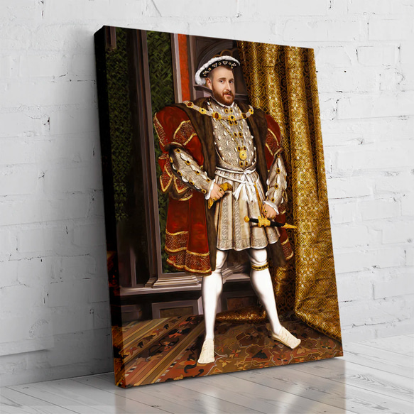 【オーダーメイド】写真からカスタムロイヤルキング天皇皇帝油絵スタイルの肖像画一点物 似顔絵 イラスト彼氏夫の贈り物誕生日 100%