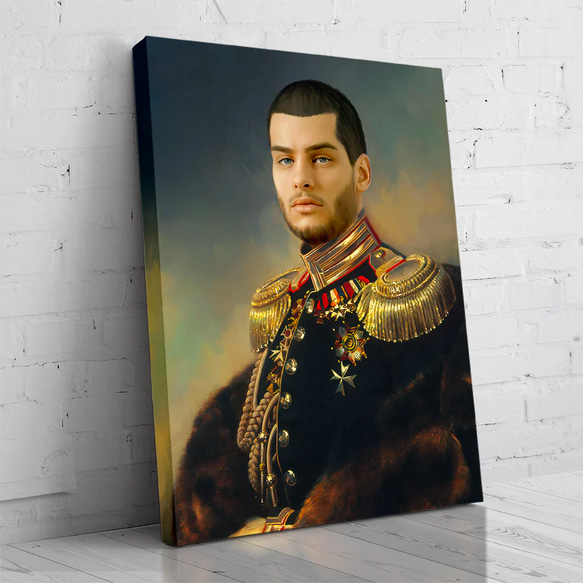 【オーダーメイド】写真からカスタムロイヤルキング天皇皇帝油絵スタイルの肖像画一点物 似顔絵 イラスト彼氏夫の贈り物誕生日 100%