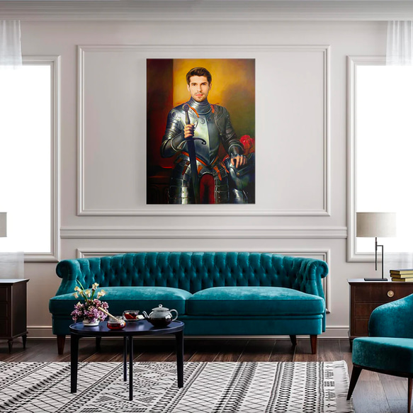 【オーダーメイド】写真からカスタムロイヤルキング天皇皇帝油絵スタイルの肖像画一点物 似顔絵 イラスト彼氏夫の贈り物誕生日 100%