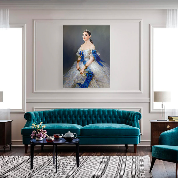 【オーダーメイド】写真からカスタムロイヤルキング天皇皇帝油絵スタイルの肖像画一点物 似顔絵 イラスト彼氏夫の贈り物誕生日 100%