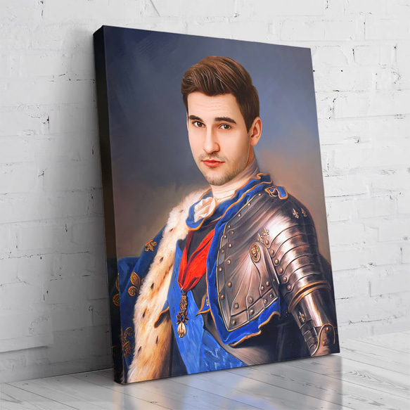 【オーダーメイド】写真からカスタムロイヤルキング天皇皇帝油絵スタイルの肖像画一点物 似顔絵 イラスト彼氏夫の贈り物誕生日 100%