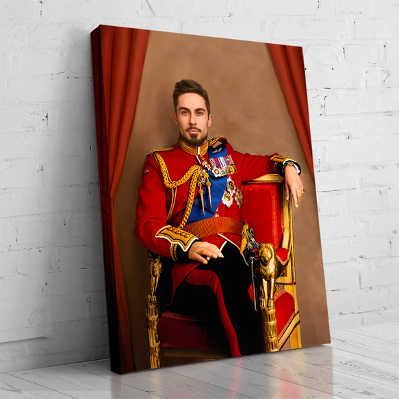 【オーダーメイド】写真からカスタムロイヤルキング天皇皇帝油絵スタイルの肖像画一点物 似顔絵 イラスト彼氏夫の贈り物誕生日 100%