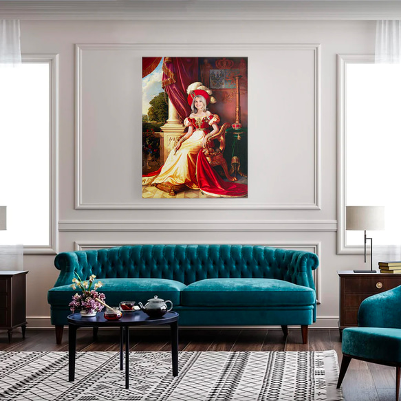 【オーダーメイド】写真からカスタムロイヤルキング天皇皇帝油絵スタイルの肖像画一点物 似顔絵 イラスト彼氏夫の贈り物誕生日 100%