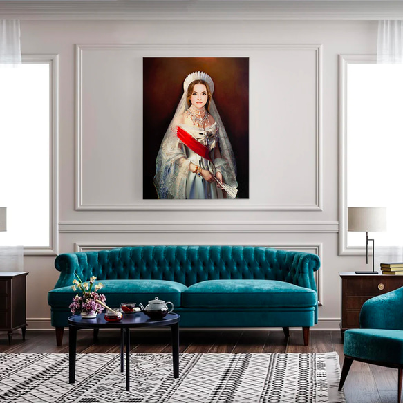 【オーダーメイド】写真からカスタムロイヤルキング天皇皇帝油絵スタイルの肖像画一点物 似顔絵 イラスト彼氏夫の贈り物誕生日 100%