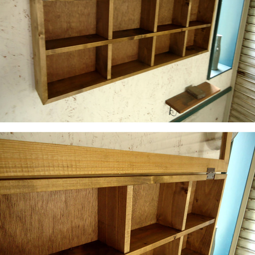 サイズオーダー可］ -vintageroots-09壁掛けコレクションケース