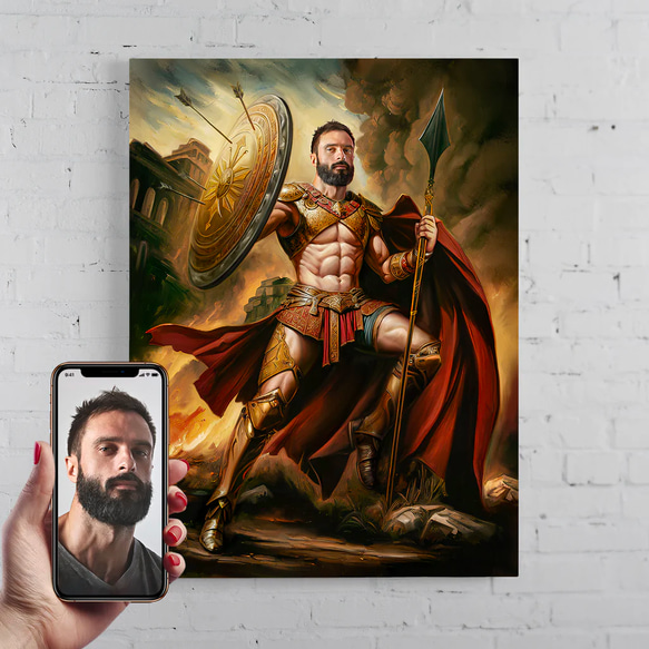 【オーダーメイド】写真からカスタムロイヤルキング天皇皇帝油絵スタイルの肖像画一点物 似顔絵 イラスト彼氏夫の贈り物誕生日 100%