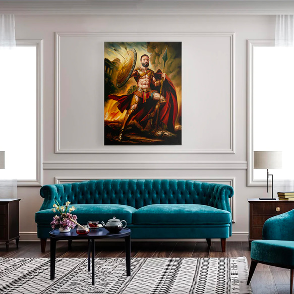 【オーダーメイド】写真からカスタムロイヤルキング天皇皇帝油絵スタイルの肖像画一点物 似顔絵 イラスト彼氏夫の贈り物誕生日 100%