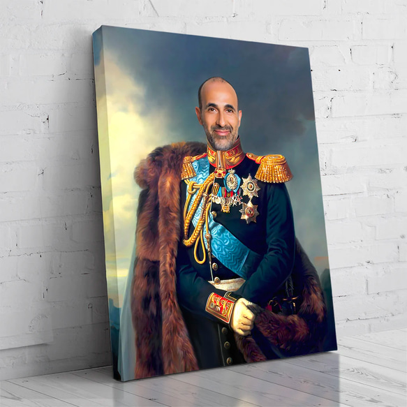 【オーダーメイド】写真からカスタムロイヤルキング天皇皇帝油絵スタイルの肖像画一点物 似顔絵 イラスト彼氏夫の贈り物誕生日 100%