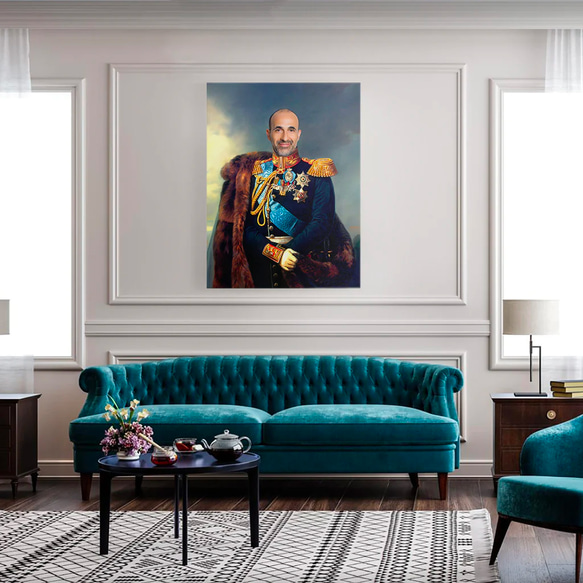 【オーダーメイド】写真からカスタムロイヤルキング天皇皇帝油絵スタイルの肖像画一点物 似顔絵 イラスト彼氏夫の贈り物誕生日 100%