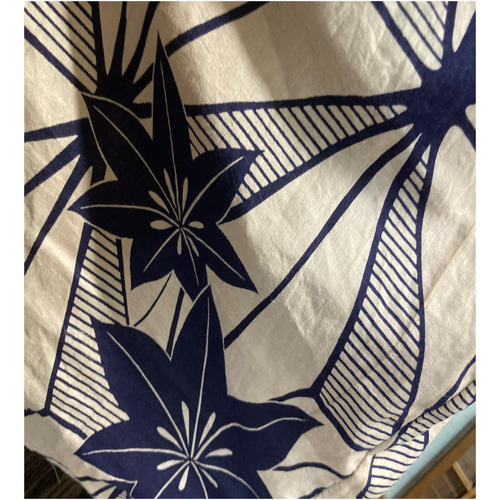 もみじ柄の浴衣の柿渋染めワンピース 浴衣リメイク ワンピース 着物