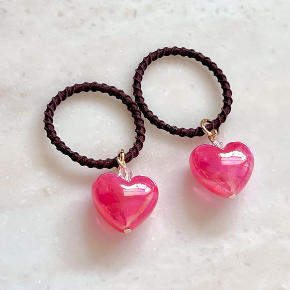 レジンヘアゴム　バラ　オーロラ　勿忘草　ピンク　ブルー 04771f2d4d08bbff0b954cad4fbea7