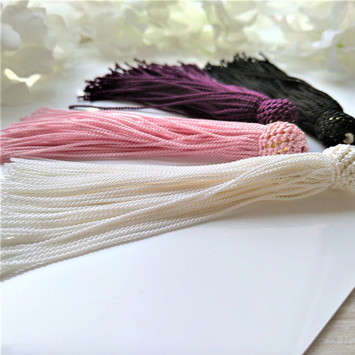 コットンタッセル 数珠パーツ 房 同色2個1組 【カラー選択】 約9cm 綿