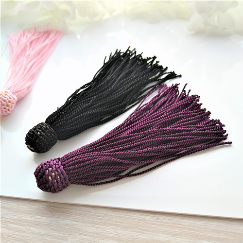 コットンタッセル 数珠パーツ 房 同色2個1組 【カラー選択】 約9cm 綿