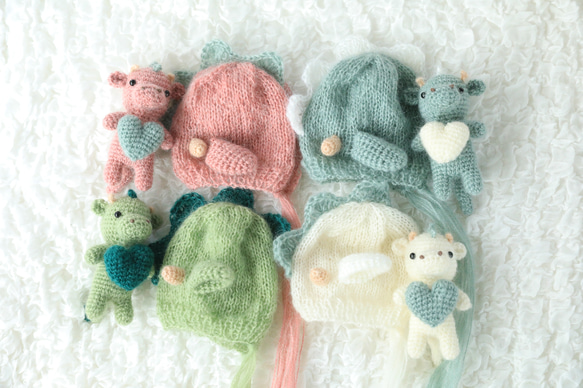 辰年セット(ボンネット・あみぐるみ)⁑ニューボーンフォト あみぐるみ