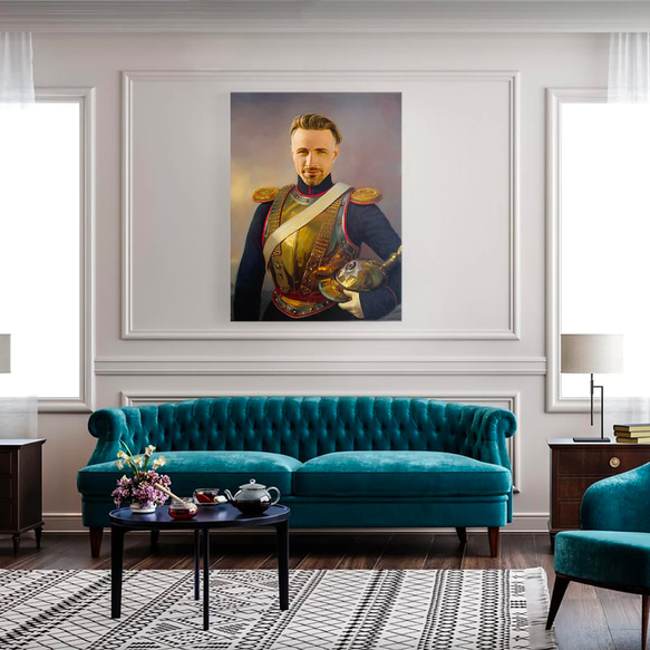 【オーダーメイド】写真からカスタムロイヤルキング天皇皇帝油絵スタイルの肖像画一点物 似顔絵 イラスト彼氏夫の贈り物誕生日 100%