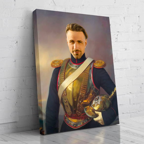 【オーダーメイド】写真からカスタムロイヤルキング天皇皇帝油絵スタイルの肖像画一点物 似顔絵 イラスト彼氏夫の贈り物誕生日 100%