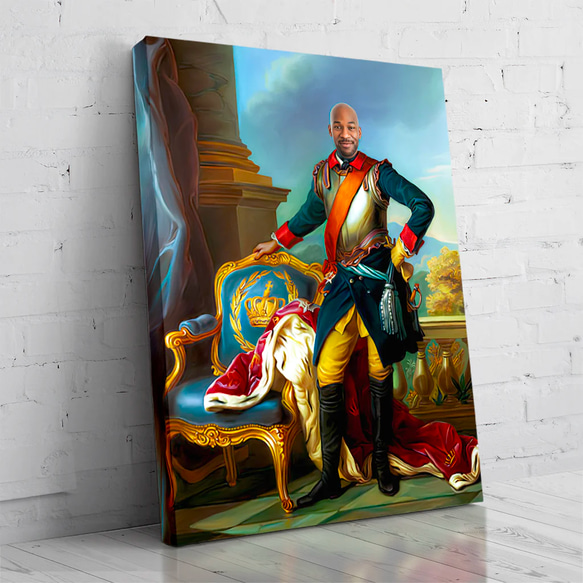 【オーダーメイド】写真からカスタムロイヤルキング天皇皇帝油絵スタイルの肖像画一点物 似顔絵 イラスト彼氏夫の贈り物誕生日 100%
