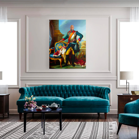 【オーダーメイド】写真からカスタムロイヤルキング天皇皇帝油絵スタイルの肖像画一点物 似顔絵 イラスト彼氏夫の贈り物誕生日 100%