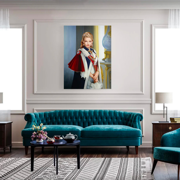 【オーダーメイド】写真からカスタムロイヤルキング天皇皇帝油絵スタイルの肖像画一点物 似顔絵 イラスト彼氏夫の贈り物誕生日 100%