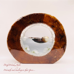 一つ限りの流木アート 海に浮かぶラッコ ジオラマ 流木 フィギュア 置物 インテリア レジン テラリウム 生き物 N11 1枚目の画像