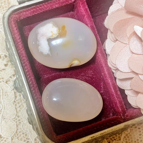 運気の流れを良くするお守り石☆桜瑪瑙のパーム2個セット その他