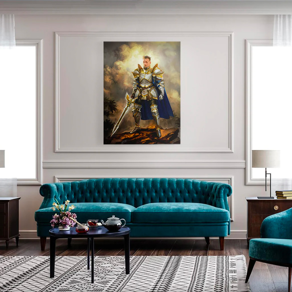 【オーダーメイド】写真からカスタムロイヤルキング天皇皇帝油絵スタイルの肖像画一点物 似顔絵 イラスト彼氏夫の贈り物誕生日 100%