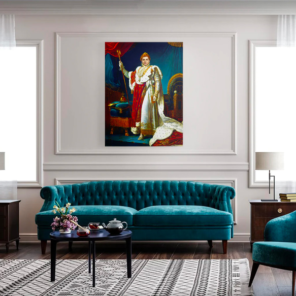 【オーダーメイド】写真からカスタムロイヤルキング天皇皇帝油絵スタイルの肖像画一点物 似顔絵 イラスト彼氏夫の贈り物誕生日 100%