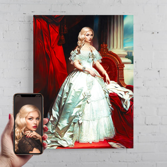 【オーダーメイド】写真からカスタムロイヤルキング天皇皇帝油絵スタイルの肖像画一点物 似顔絵 イラスト彼氏夫の贈り物誕生日 100%