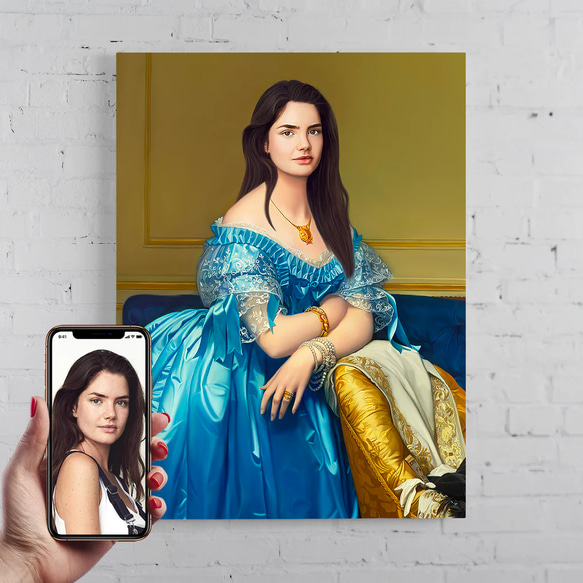 【オーダーメイド】写真からカスタムロイヤルキング天皇皇帝油絵スタイルの肖像画一点物 似顔絵 イラスト彼氏夫の贈り物誕生日 S1542629248(11830円)