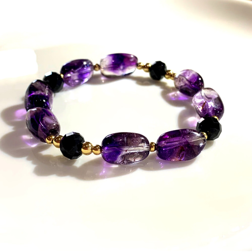 エレスチャルアメジストブレスレット アメジストエレスチャル ブレスレット 10.5mm #KF500 - プレミアム