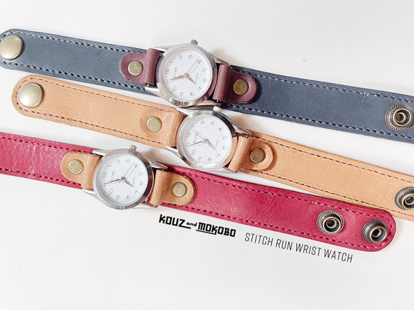 ▶︎STITCH 気分が上がるレザーウォッチ「ステッチラン/カスタム腕時計」カラーカスタムOK(AW230823) 5枚目の画像