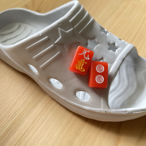 麻雀牌ジビッツ 3個セット 2ピン 6ソー 九萬 シューズ小物 M