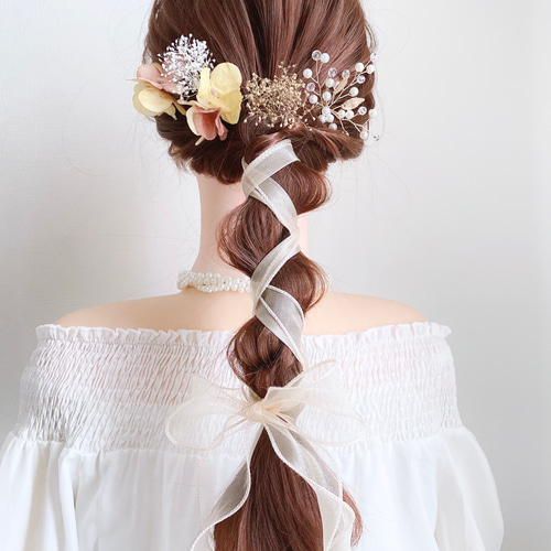 mana キッズ リボンヘアアクセサリー 16個 ポニーオー ポニーフック サテンリボン＆ヘキサゴンメタルポニーフック ヘアアクセサリー