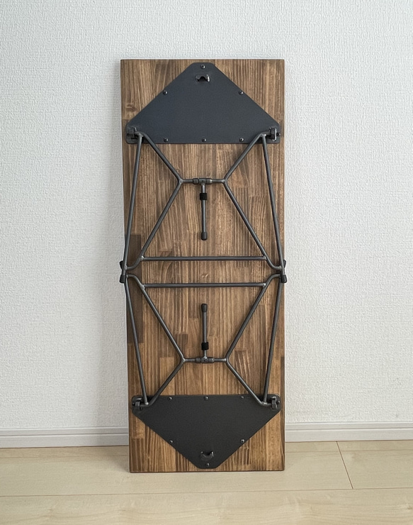 【アウトドアに最適‼】オリジナルアイアンレッグ折りたたみローテーブル（改） 9枚目の画像