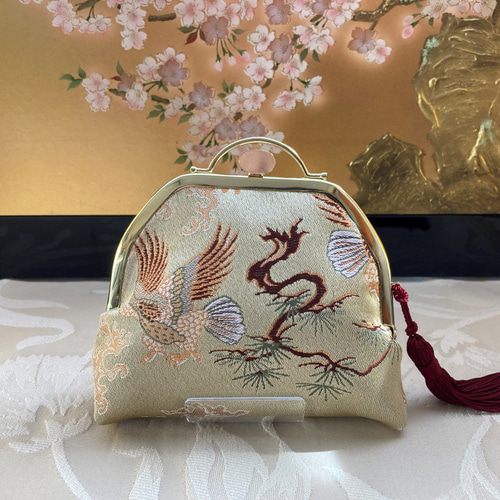 京都西陣織] 美しい鷹の文様の小物入れ Sサイズ がま口 あまてる 通販