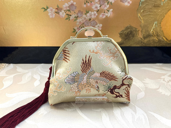 京都西陣織] 美しい鷹の文様の小物入れ Sサイズ がま口 あまてる 通販