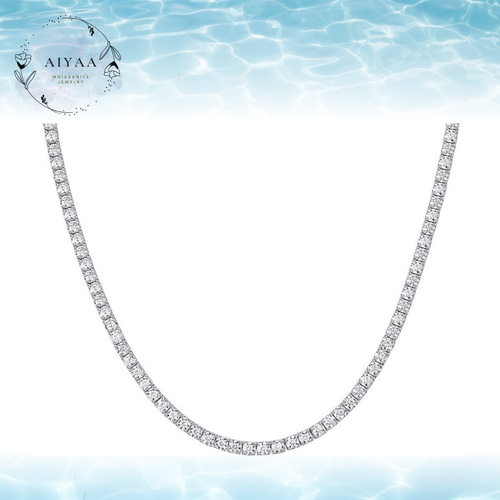 限定販売】モアサナイト テニスネックレス 3mm〜5mm／石 45cm