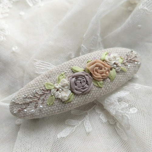 ∞直営買付∞ディオール■エレガントな刺繍リボンバレッタ リボン刺繍*バレッタ*a バレッタ linge*ランジュ 通販 16445262