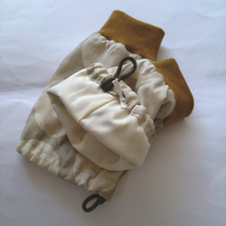 ショート リブ付きアームカバー (淡いカーキ輪) 2枚目の画像