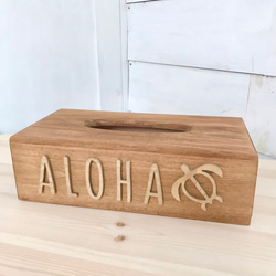 ウッドティッシュボックス ハワイアンティッシュケース ウミガメのティッシュカバー 木製ティッシュ入れ ティッシュ収納 3枚目の画像