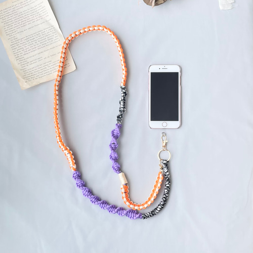 パラコードで作るスマホショルダーストラップ(カラフルパープル